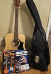 First Act Bundle Multicolor 6 String Right-handed Acoustic Guitar W/new Case. Fixed Price $80.00.