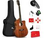 Vangoa 41" Acoustic Guitar Cutaway Beginner Kit With Bag, Tuner Glossy Sapele. Fixed Price $158.95.