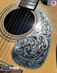 Acoustic Pickguard Laser Engraved Silver Acrylic Mirror Martin D28 Style Guitar. Fixed Price $45.00.
