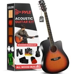 Pyle Steel String Acoustic Guitar KIT,4/4 Full Size- 41" Sunburst Teardrop Matte. Fixed Price $93.99.