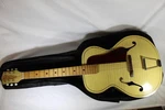 1960'S Kay Old Kraftsman Archtop Hole Guitar, Honey Blonde W/chromacast Case. Fixed Price $329.95.
