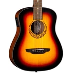 Luna Saf Tribal Mini Dreadnought A/e Guitar, Spruce Top, Tobacco Sunburst Satin. Fixed Price $299.00.