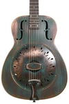 Recording King Swamp Dog Style-o Resonator Distressed Vintage Green. Fixed Price $1199.99.