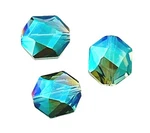 20 Faceted Electroplated 11X12MM Blue Green Iris Ab Celestial Crystal Beads. Fixed Price $17.99.