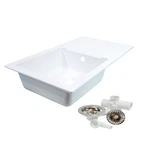 White Resin Single Kitchen Sink 780MM X 435MM Granite Composite Finish Static. Fixed Price $188.29.