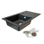Black Resin Single Kitchen Sink 780MM X 435MM Granite Composite Finish Static. Fixed Price $188.29.