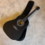 41" Dreadnought Black Acoustic Guitar Package With Cutaway, Spruce Top, Gig Bag. Fixed Price $79.65.