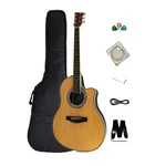 Caraya SP721CEQN Round-back Electric-acoustic Guitar W/ Built In Tuner + Gig Bag. Fixed Price $168.97.