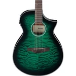 Ibanez AEWC16QA Acoustic-electric Guitar, Quilted Basswood, Trans Emerald Burst. Fixed Price $399.99.