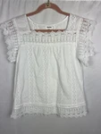 Nwot Anthropologie Kindred Solid White Eyelet Cotton Top Woman. Fixed Price $24.99.