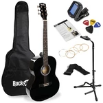 Rockjam Acoustic Guitar Kit With Stand, Tuner, Gig Bag, Strap, Lessons & More. Fixed Price $118.99.