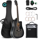 Full Size 6 Strings Acoustic Electric Guitar Beginner Kit W/ 15W Amp Cutaway 41. Fixed Price $195.99.