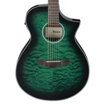 Ibanez AEWC16QA Acoustic-electric Guitar Transparent Emerald Burst High Gloss. Fixed Price $399.99.