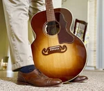 Gibson Sj 100 Jumbo Acoustic 2016 Honeyburst Walnut W/ Case. Fixed Price $2300.00.