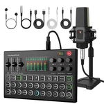 Podcast Equipment Bundle: Mic & Tripod, Guitar Support, 8H Battery, Sound Mixer. Fixed Price $111.27.