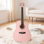 41" Pink Cutawary Basswood Acoustic Guitar 6-STRINGS W/bag Tuner Strap Picks. Fixed Price $90.09.