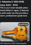 Takamine F- 307S Lawsuit Acoustic Guitar Vintage Japan Mij Case. Fixed Price $1145.00.