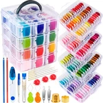 Bymore 262 Pack Embroidery Thread Floss Kit Including 8.7 Yards, Multicolor. Fixed Price $41.38.
