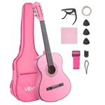 Vevor Classical Guitar 38 Beginner Starter Kit With Nylon Strings Pink. Fixed Price $48.90.