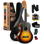 Pyle Classic Nylon String Guitar, 30 Acoustic Junior Scale (sunburst Teardrop). Fixed Price $65.99.