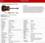 Fender CD-60 Mahogany With Case. Fixed Price $120.00.