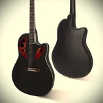 Black Dreadnought Acoustic Guitar With Abs Round Back, Spruce Top, And Gig Bag. Fixed Price $89.55.