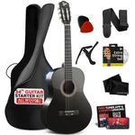 Acoustic Guitar 1/2 Junior Size Nylon String Beginner Kit 34 Black Gloss Pyle. Fixed Price $89.99.