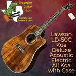 Lawson Ld- 50CE Deluxe Koa Acoustic Electric Cedar & Rosewood With Case. Fixed Price $1499.00.