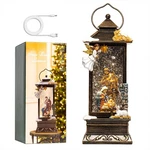 12" Christmas Snow Globe Lantern With Nativity And Angel - Water Glitter Led .... Fixed Price $81.69.