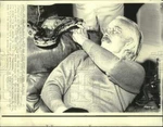1973 Press Photo Actor Strother Martin With New Co-star-boa Constrictor. Fixed Price $24.99.