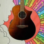 Ibanez AEWC32FM Acoustic Electric In Amber Sunburst W/free Gig Bag. Fixed Price $479.99.