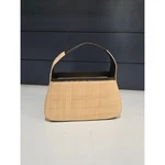 Cole Haan Woven Top-handle Bag Natural With Strawberry Print Lining Y2K. Fixed Price $35.00.