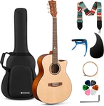 Acoustic Guitar Beginner Set - 41" Full Size Spruce Top Mahogany Body With Okoum. Fixed Price $186.99.