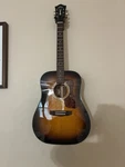 Guild D-140 Dreadnought Acoustic Guitar Natural Antique Burst Open Box. Fixed Price $600.00.