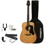 Sawtooth Acoustic Guitar Beginner Bundle, Includes Tuner, Bag, Hanger & Straps. Fixed Price $217.98.