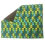 Baby Blanket Michael Miller Groovy Blue Green Guitars W/ Brown Minky. Fixed Price $17.00.