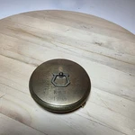 Vintage Engraved "1-11-69 Sigma Kappa" Solid Brass Round Trinket Box. Fixed Price $25.00.