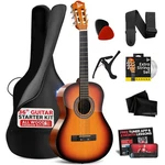 Acoustic Guitar Kit 36 3/4 Junior Nylon Strings Sunburst Gloss Pyle Beginner. Fixed Price $124.99.