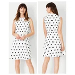 Ann Taylor Polka Dot Flare Dress Women Ruffle Neck Sleeveless Zipper Back 12. Fixed Price $32.00.