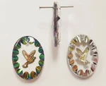 Vintage Crystal Glass Iris Ab Dove Bird 25X18MM. Reverse Intaglio Pendant 5408. Fixed Price $9.74.