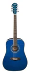 Oscar Schmidt OG1TBL-A 3/4 Size Dreadnought Acoustic Guitar. Transparent Blue. Fixed Price $260.00.