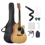 Vevor 41" Cutway Acoustic Guitar Natural Beginner Bundle With Gig Bag Adult Solo. Fixed Price $119.90.