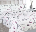 3/4 Piece Girls Fitted Flat Sheet Pillow Cases Set Paris France Eiffel Tower. Fixed Price $23.52.