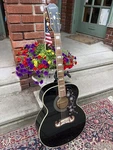 2005 Mik Epiphone EJ-200 Jumbo Acoustic Guitar Shiny Gloss Ebony Finish. Fixed Price $899.99.
