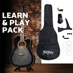 Washburn WA90CETBBPACK-U Learn & Play Acoustic Electric Guitar Bundle .... Fixed Price $156.23.