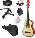 New! 30" Left Handed Natural Wood Guitar With Case Accessories For Kids/boys. Fixed Price $74.12.