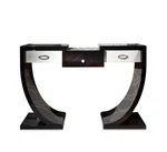 Taylor Llorente Macassar Ebony Console Table With Jewel Handles. Fixed Price $13995.00.