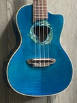 Luna Dolphin Ukulele Flame Top Blue With Electronics And Gig Bag. Fixed Price $299.99.