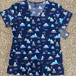 Zoe + Cole Scrub Top Mountain Moons Stars - Navy Xs Nwt. Fixed Price $10.00.