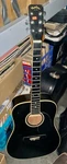 Hondo H-18 Solid Black Acoustic Guitar Made In Korea. Fixed Price $79.99.